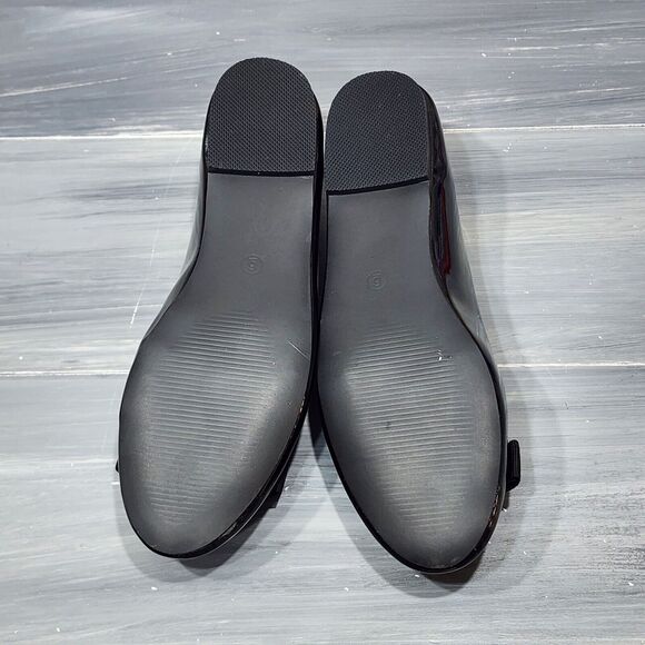 Journee Collection Kim‎ Ballet Flats Black Faux Patent Leather Size 6 - Picture 11 of 13